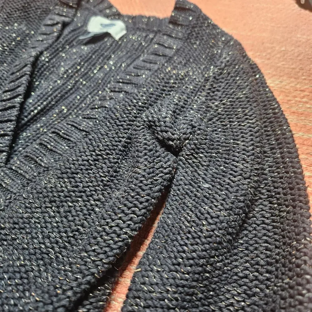 Old Navy Blue Silver Sparkly Openfront Cardigan Sweater